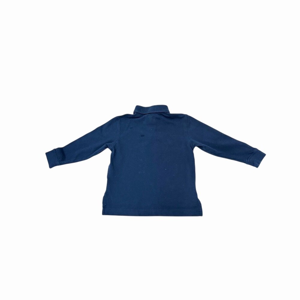 Lands' End Toddler Boys 2T Navy Long Sleeve Polo Shirt Uniform School EUC Stains - Picture 3 of 16